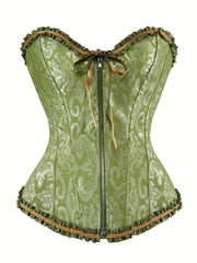 Strapless Corset Bustier Body Shaper Lace Up Zipper