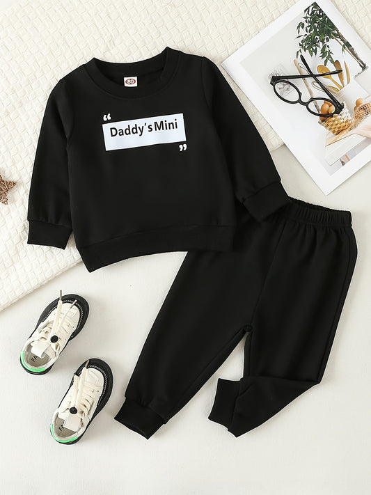 Baby Toddler Boys Sweatshirt Sweatpants Set DADDY'S MINI Print