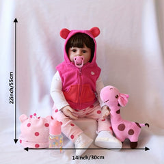 22" Realistic Reborn Baby Doll Soft Vinyl Silicone Toddler Toy