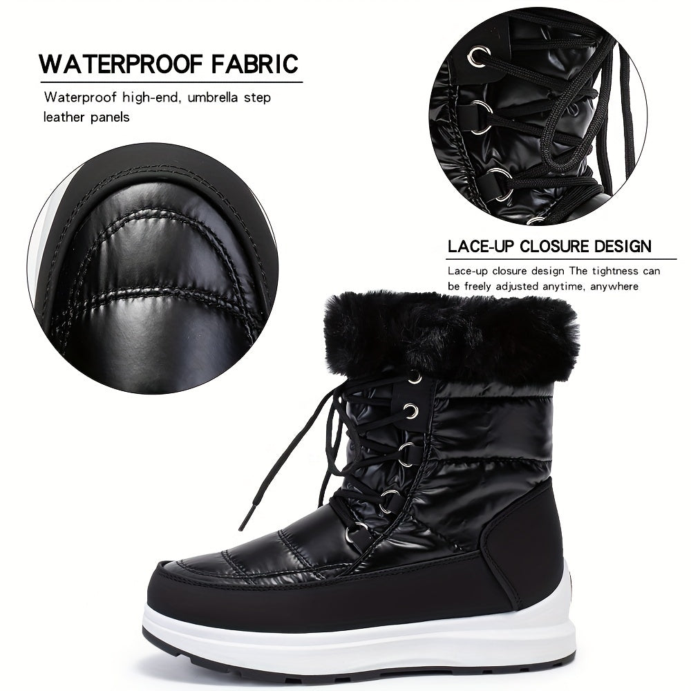 Waterproof Snow Boots High Top Slip On Winter Shoes