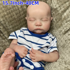 Silicone Reborn Boy Doll with Light Beige Details & Closed Eyes
