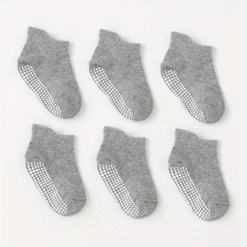 6pairs Baby's Cotton Non-slip Floor Socks for Toddler Boys Girls