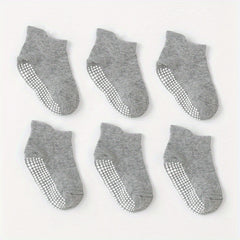 6pairs Baby's Cotton Non-slip Floor Socks for Toddler Boys Girls