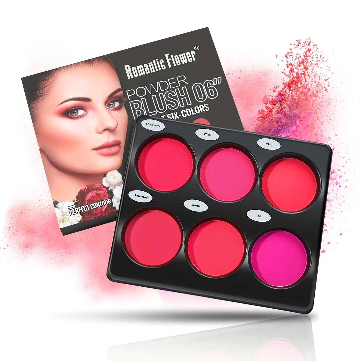 6 Colors Face Blush Palette Matte Mineral Blush Powder Bright Shimmer Face Blush