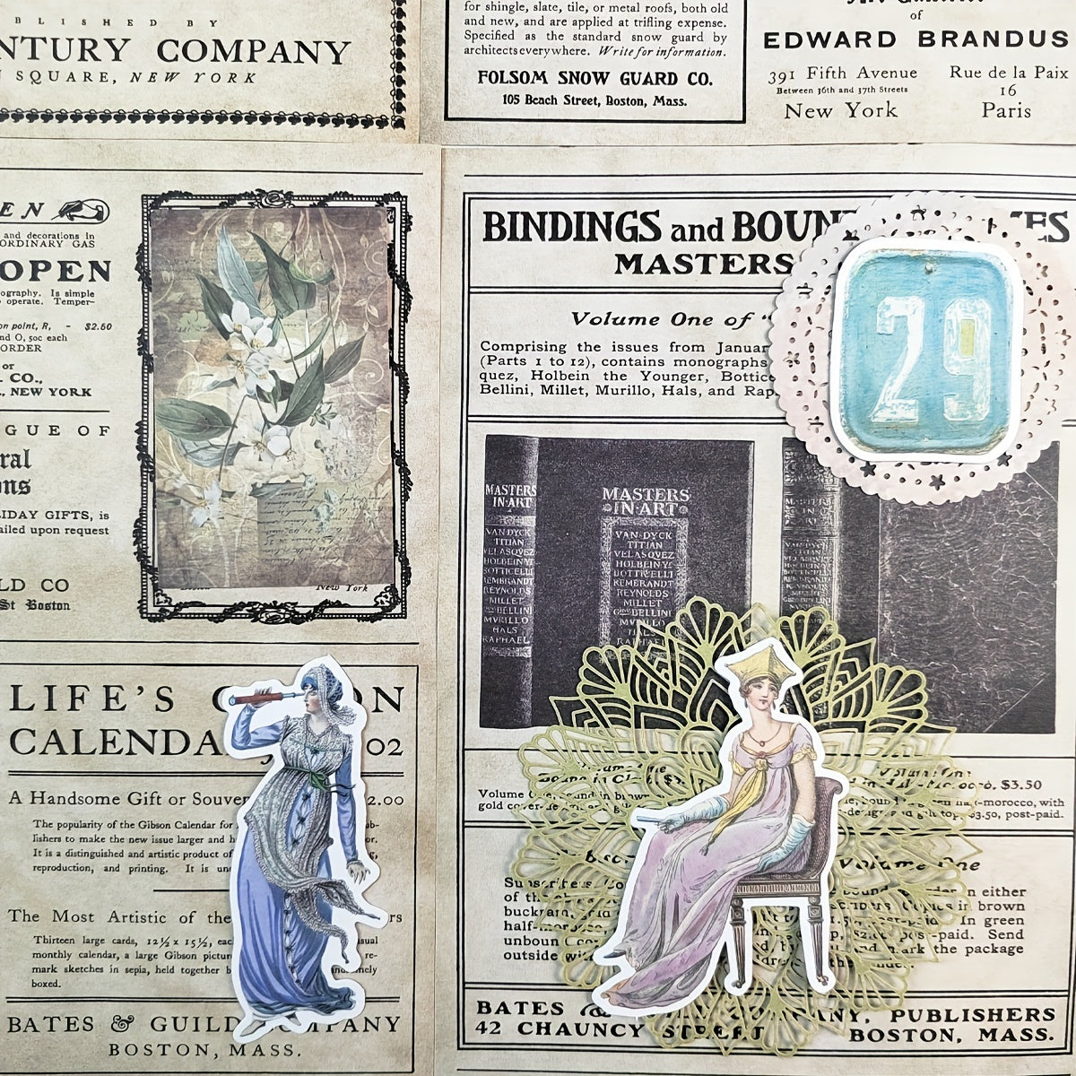 10pcs Vintage Newspaper Scrapbook Papers DIY Crafts