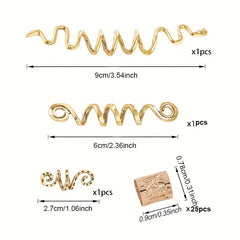 28pcs Vintage Spiral Snake Knot Braid Hairpin Hair Accessories