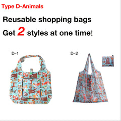 2pcs Waterproof Shopping Bags Set Portable Folding