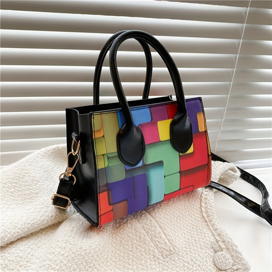 Casual Faux Leather Square Crossbody Bag for Women