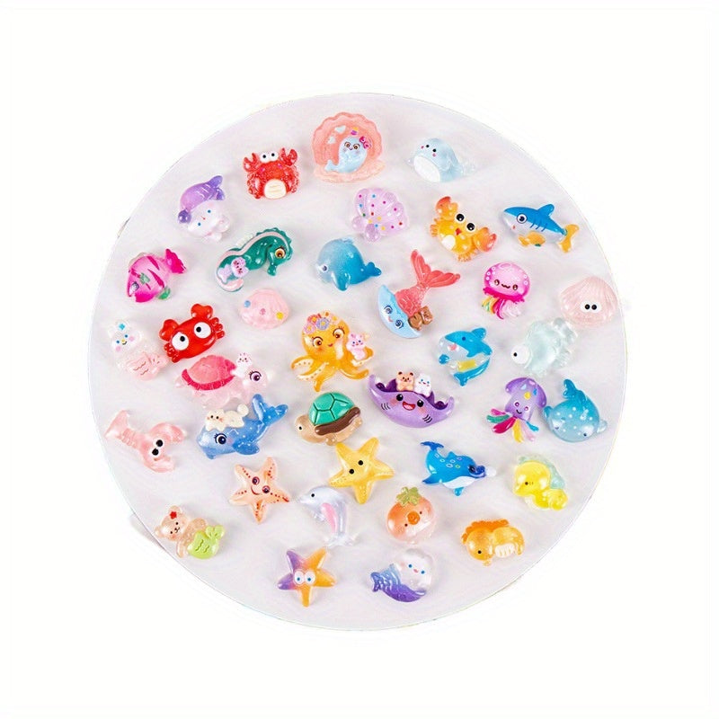 30pcs Mini Translucent Turtle Shell Blind Bags Resin Ocean Series Toys