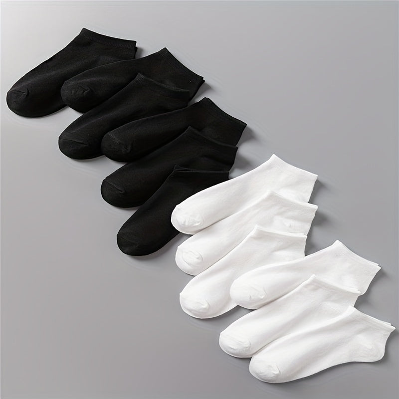 12 Pairs Women's Solid Ankle Socks - Comfy & Breathable Stockings