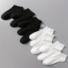 12 Pairs Women's Solid Ankle Socks - Comfy & Breathable Stockings