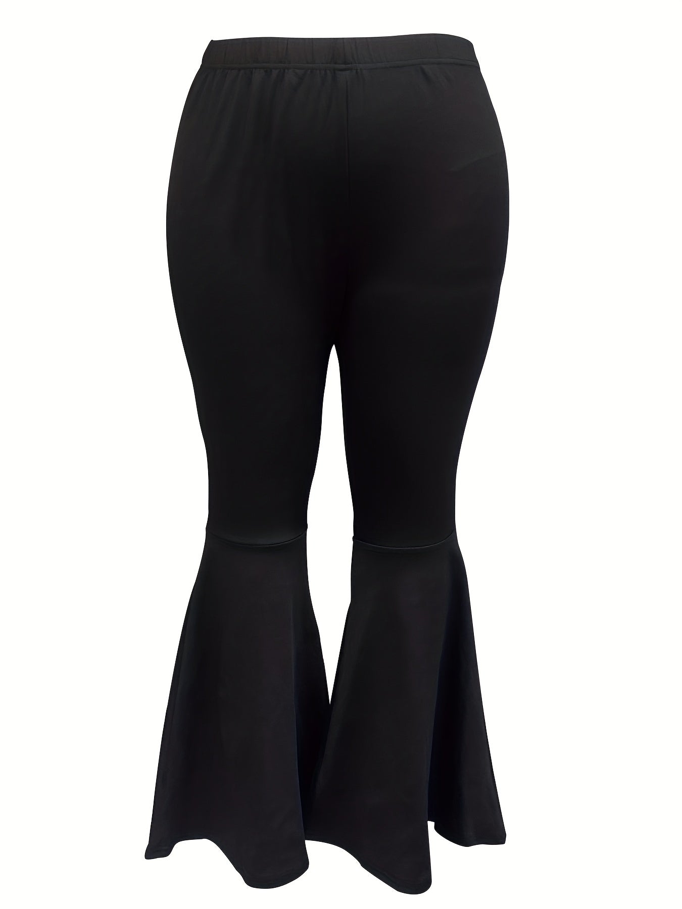  Solid High Rise Skinny Flared Leg Pants