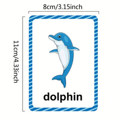 Animal Themed Learning Flashcards for Beginning Reading - 25 Cards