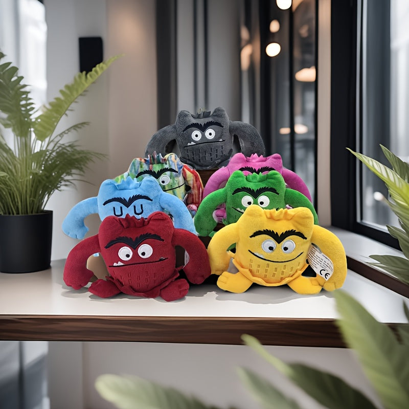 7pcs Mixed Emotion Monster Plush Toy Set Cartoon Mood Expression Dolls