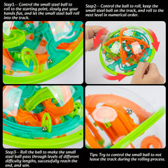 3D Puzzle Ball Brain Game Toys for Kids, Maze Ball with 100 Obstacles