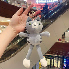Plush Yoga Long Legged Cat Keychain - Cute Gift for Kids & Adults