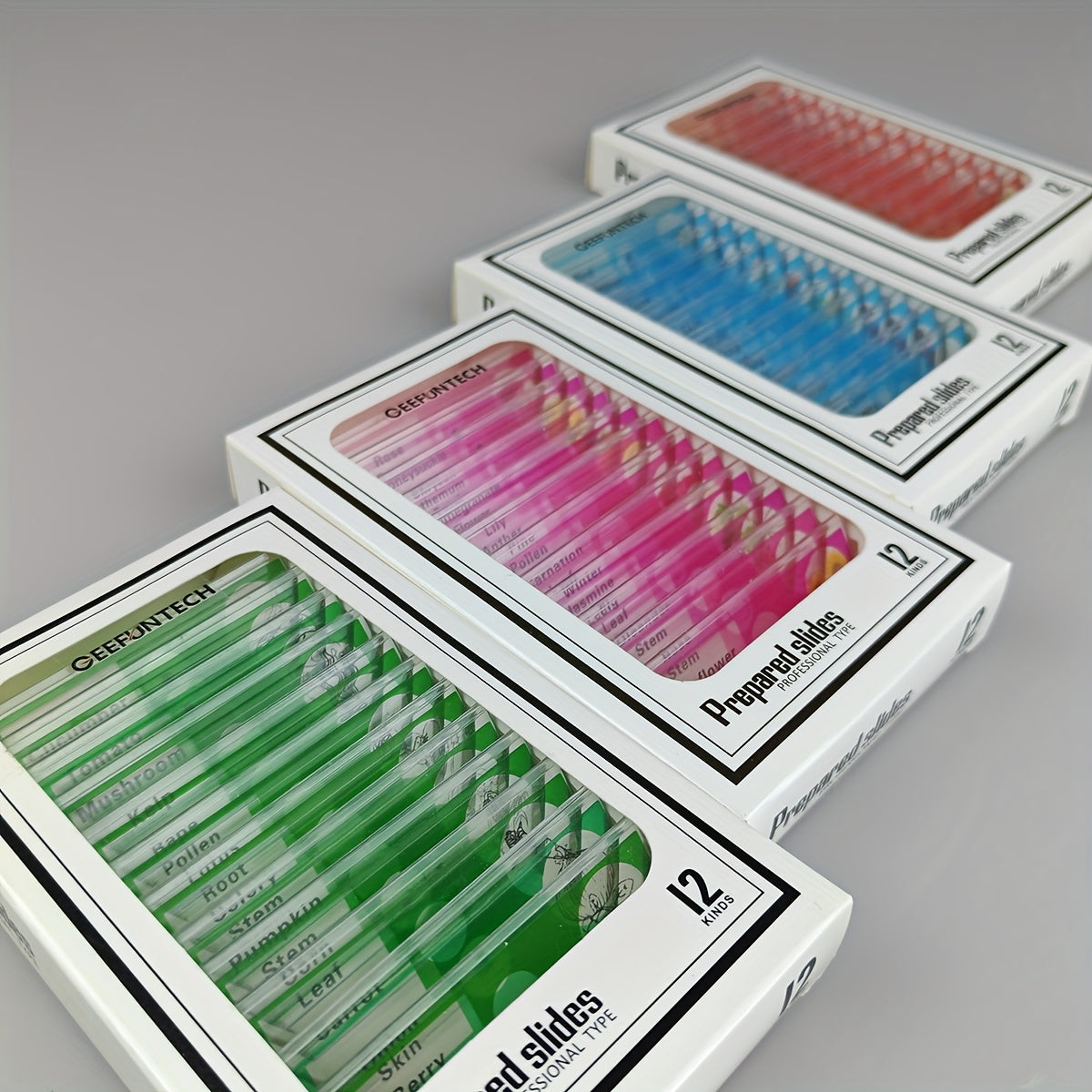 Microscope Slides 48pcs 4 Colors Sample Microbiological Biology Microscope Slice