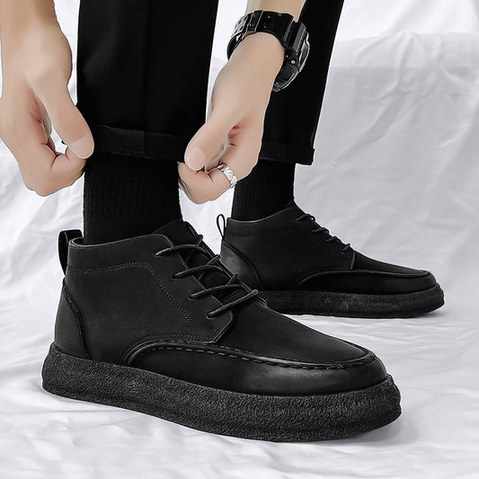Men's PU Lace Up Short Boots for Winter
