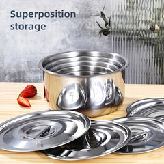 5pcs Stainless Steel Cooking Pots Set With Lids