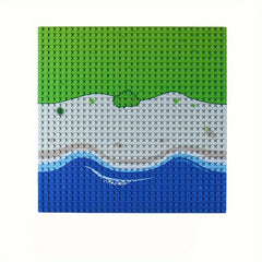 Basic River Ocean Pattern Bricks Set 2pcs & 1pc Board 10x10 Inch