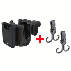 Universal Cup Holder & Hooks for Strollers Bikes
