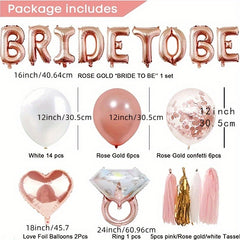 Rose Gold Bridal Shower Party Decorations Kit