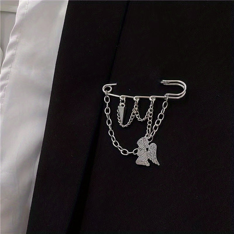 Chain Cross Brooch Tassel Pin Buckle Clothes Accessories