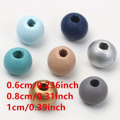 200pcs Mixed Wooden Beads DIY Bracelet Necklace Jewelry Accessories