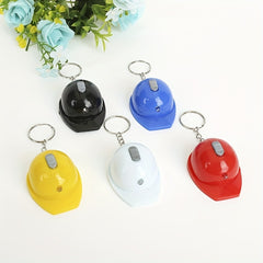 Helmet PVC With Light Security Hat Keychain For Men