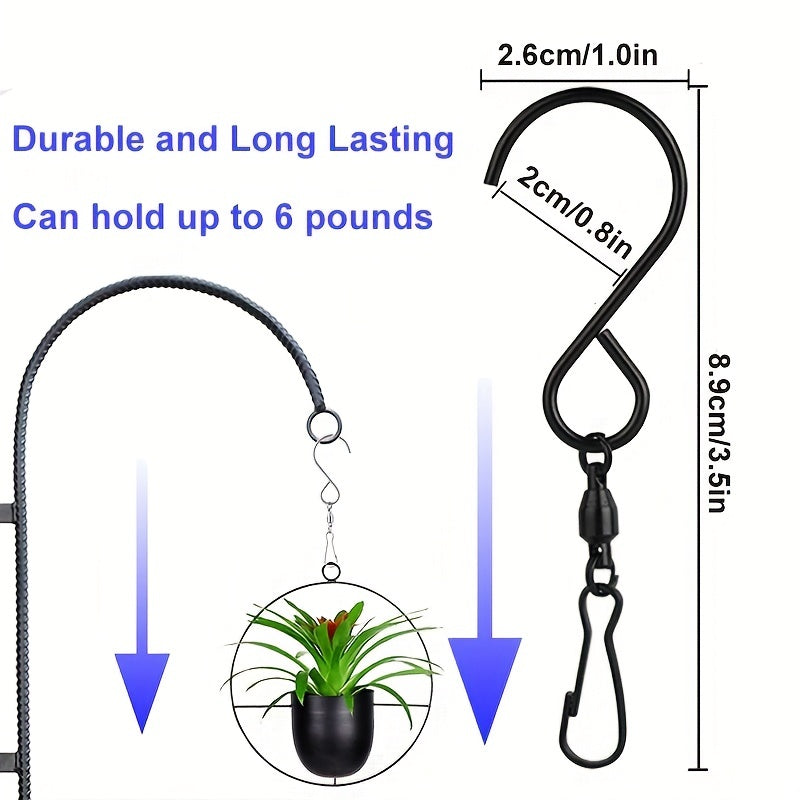 6pcs Swivel Hooks Clips S Hook Clips For Hanging Planters Wind Spinners