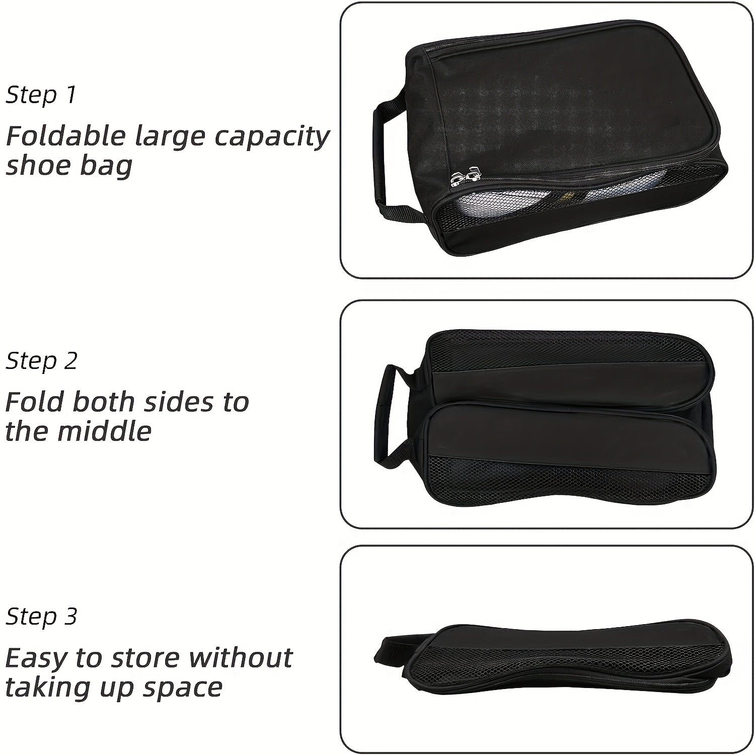 Golf Shoes Storage Bag Zippered Portable Outdoor Sports