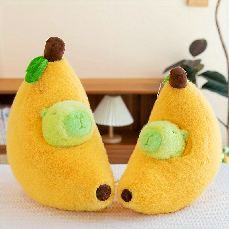 Banana Capybara Plush Toy Fun Novelty Pillow Birthday Gift