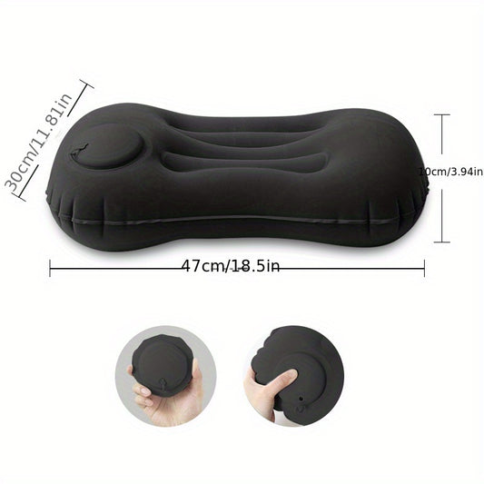 Portable Inflatable Press-Type Pillow for Travel Camping Home Work