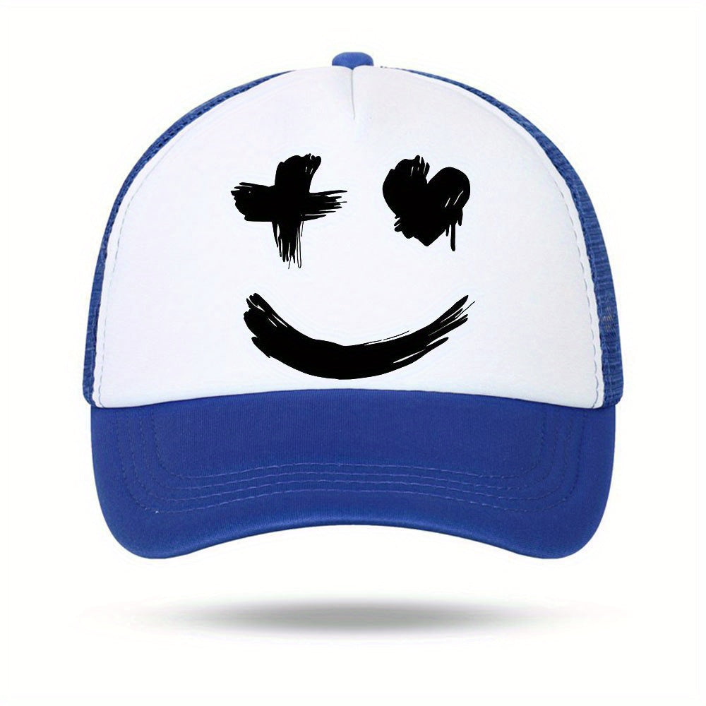 Unisex Expression Print Men's Outdoor Sun Hat Casual Net Trucker Hat