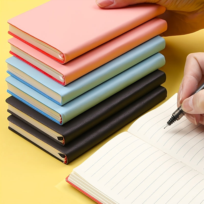 A7 Leather Mini Notebook 100 Sheets Portable Waterproof Cover Pink