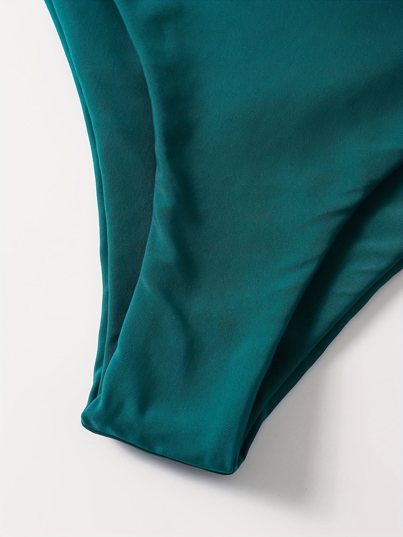Dark Green Criss Cross Tie Back Bikini Swimsuit