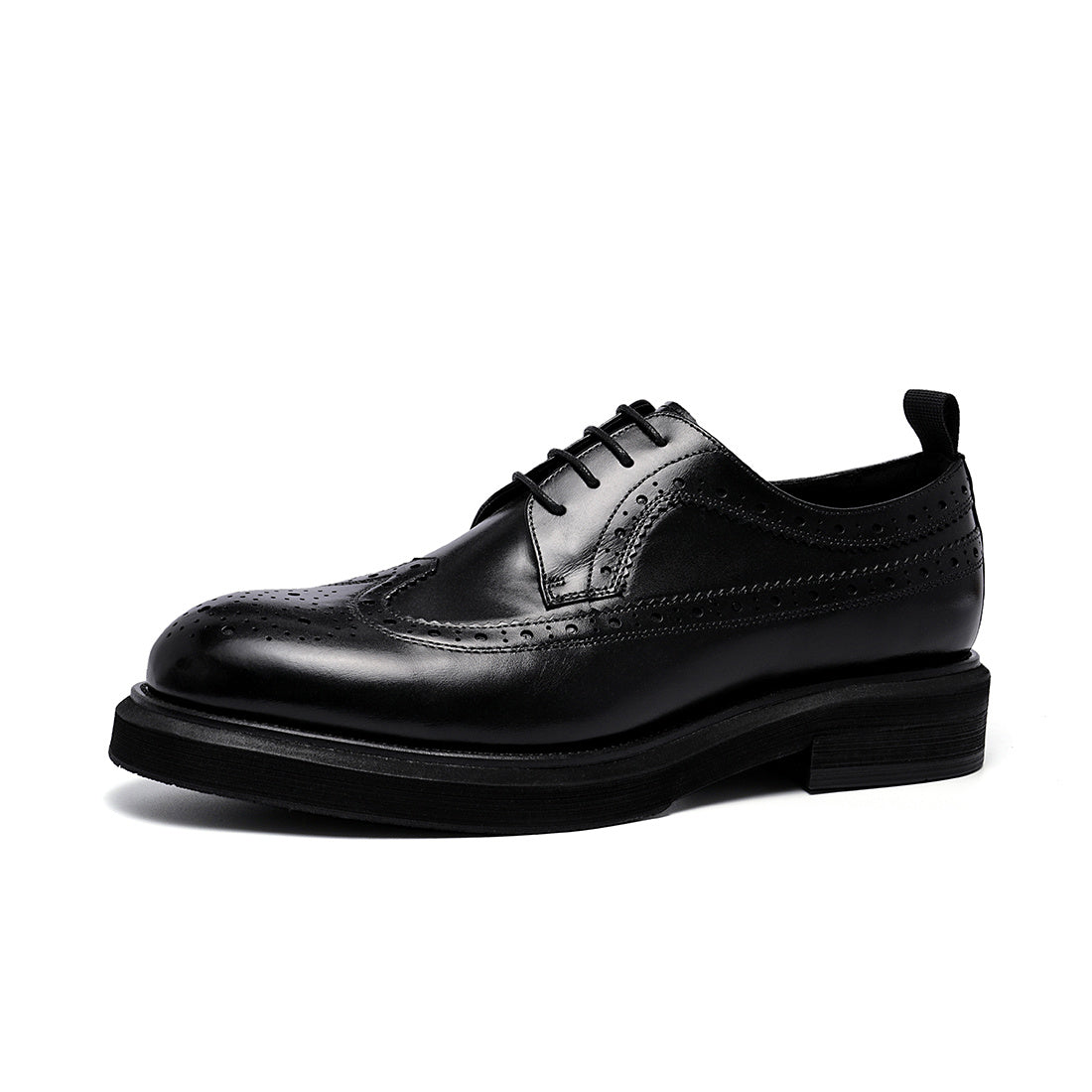FARWARWO Men's Leather Wingtip Brogue Derby Shoes for Party Wedding