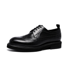 FARWARWO Men's Leather Wingtip Brogue Derby Shoes for Party Wedding