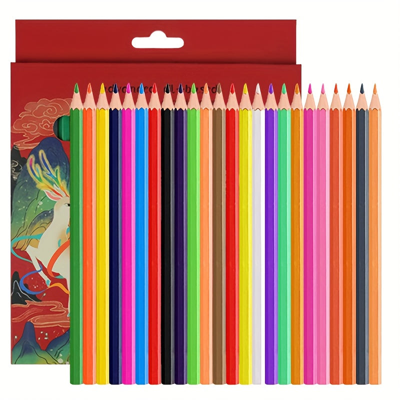 12 24pcs Artistic Drawing Pencils Set Vibrant Colors