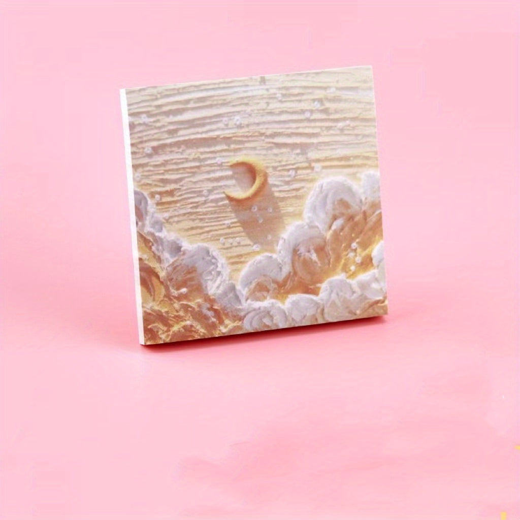 Small Fresh Painting Sticky Note Tearable Sticker Message Note