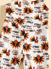 Toddler Girls Turkey Cami Romper Jumpsuit