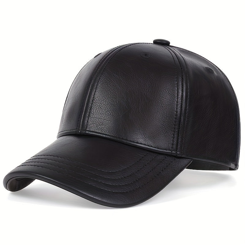 Men's PU Leather Baseball Cap Casual Fashion Cap