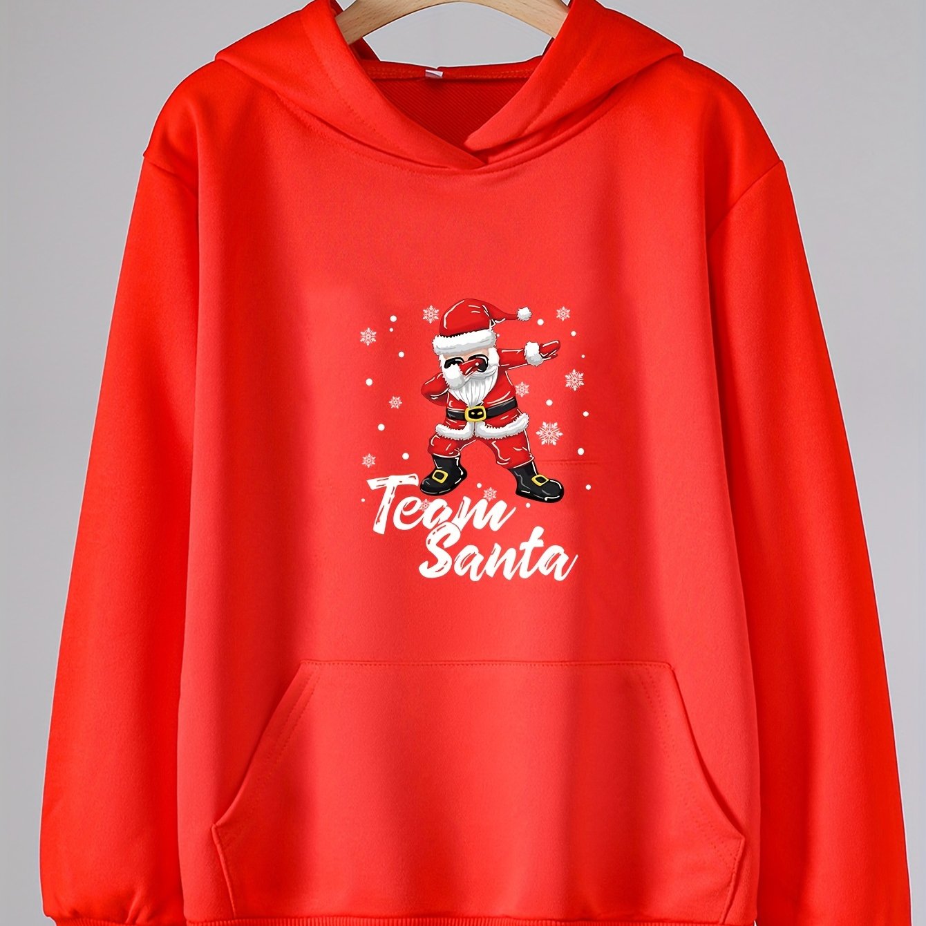 Girls Santa Claus Cartoon Hooded Sweatshirt Top