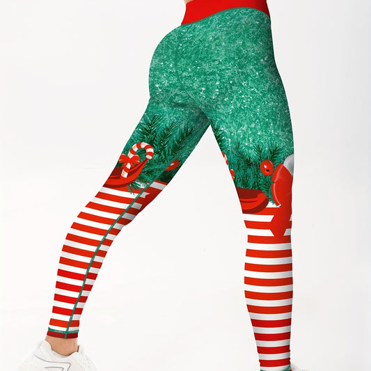 Christmas Print Yoga Pants High Stretch