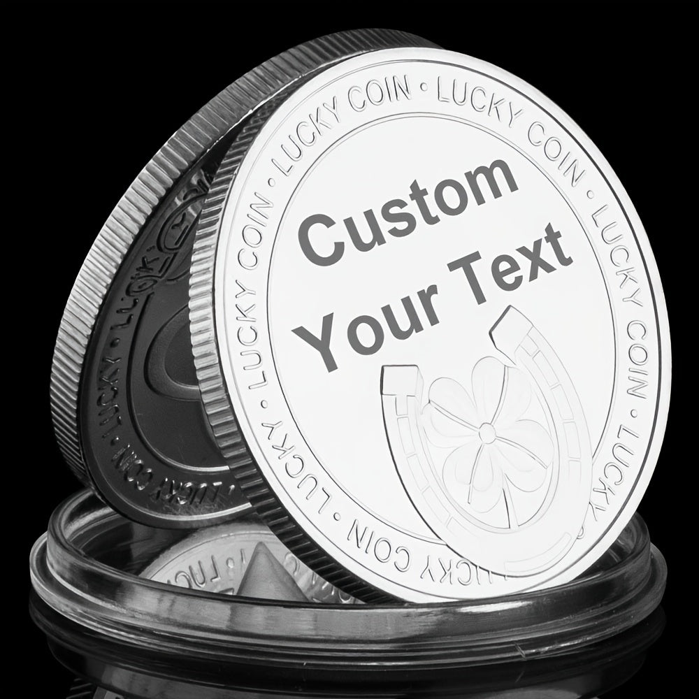 Custom Engraved I Love You Lucky Coin Golden Plated Anniversary Gift