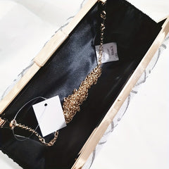 Stylish Clutch Wallet Evening Bag with Chain Strap