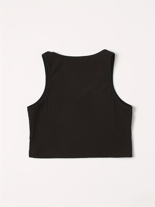 Ribbed Crop Tank Top V Neck Slim Fit Sleeveless Top Women's Lingerie