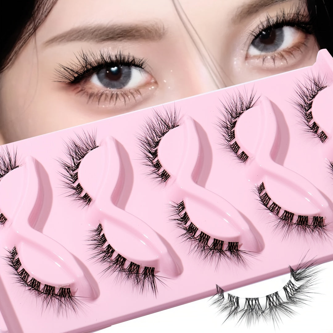 L Curling False Eyelashes 5 Pairs Eye End Lengthening Reusable