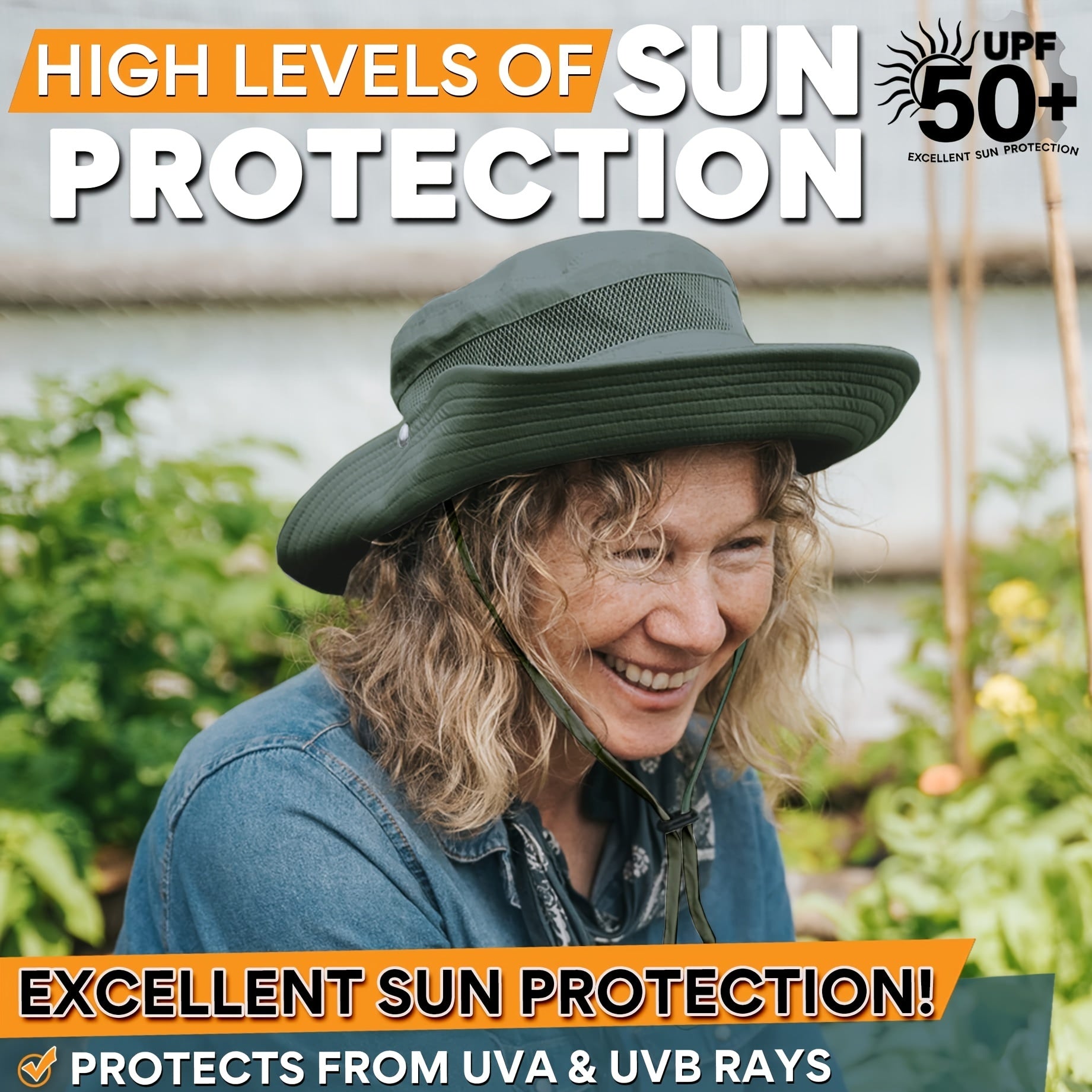 Wide Brim Sun Hat UV Protection Outdoor Bucket Hat Unisex Boonie Hats