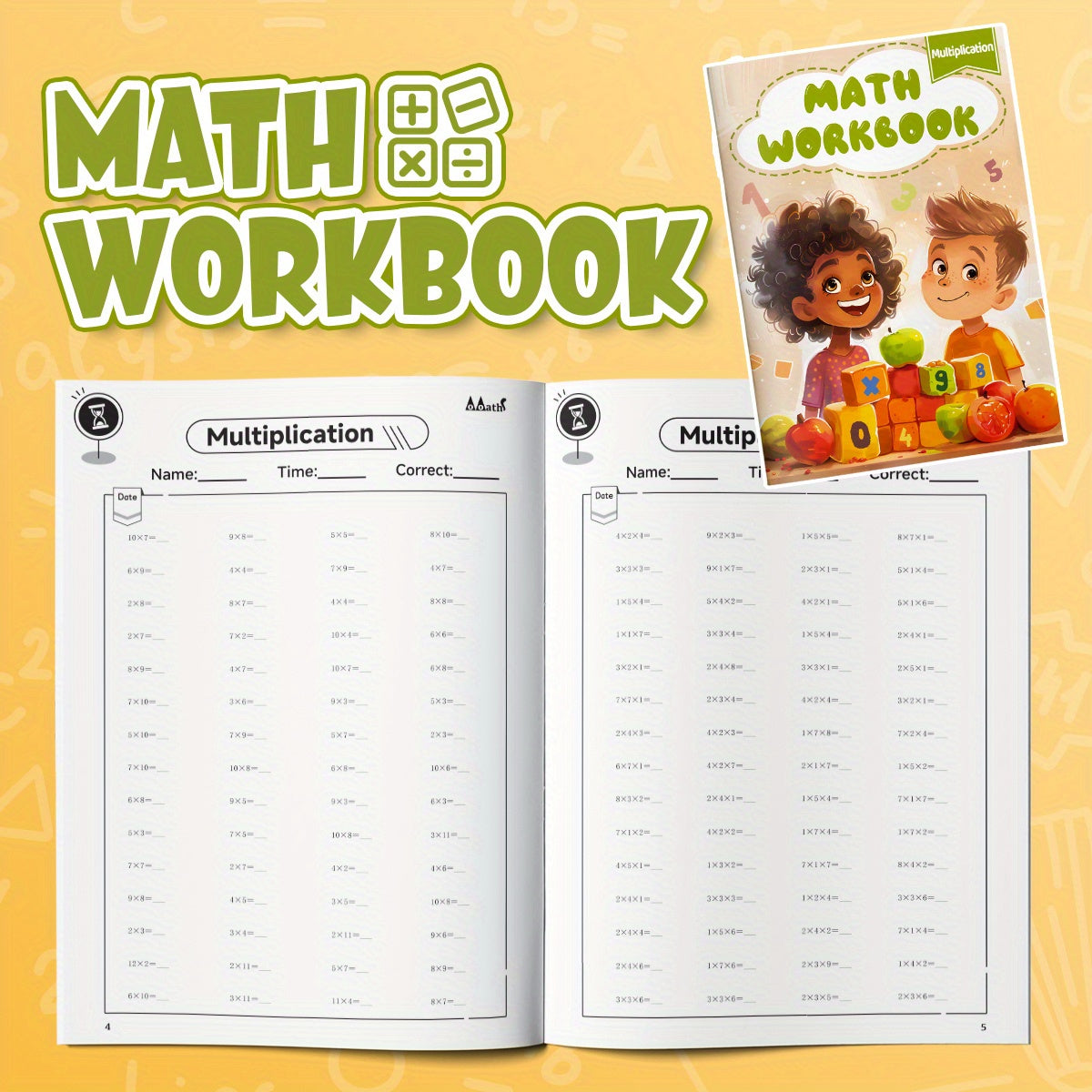 Multiplication Book for Kids: Daily Math Practice with Colorful Illustrations